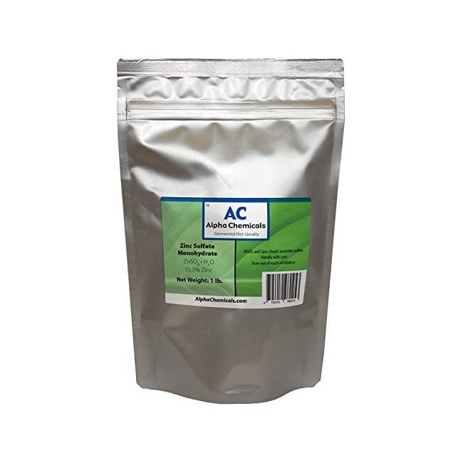 Zinc Sulfate Monohydrate - 35.5% Zn - 99% Pure - 2 Pounds