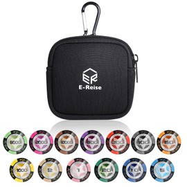 14 Piece Golf Marker Set - Casino Chip Design with Carabiner - Competition Prize Gift