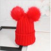 KH Gorro Dos Pompon Desmontable Dama Frio Moda Mujer 2