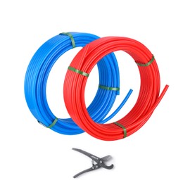 EFIELD 1/2-inch 2 x50 ft Pex-A Pipe, Blue & Red 100 ft Length for Potable, Hot/Cold Water-Plumbing Applications, with Pipe Cutter