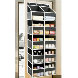 Chuanke 5 Tier Over the Door Organizer with 20 Pockets (Black)
