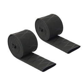 KICHOUSE 2pc Non-Slip Handle Cover Heat Shrink Grip Wrap for Fishing Rods Rackets Black Insulation Tubing for Enhanced Friction and Safety