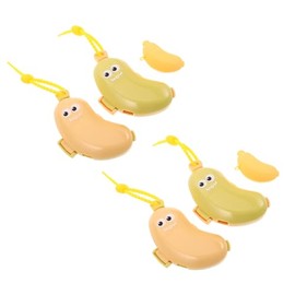 Outanaya Porta Cepillo de Dientes con 4 Tapas Reutilizables de Abs con Diseño de Fruta Banana, Fácil Limpieza y Almacenamiento Portátil para Viaje en Casa y Oficina