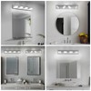 JZEKVN Modern LED Bathroom Lights Fixtures(4-Light),Stainless Steel Chrome Acrylic Wall