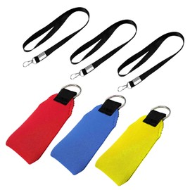 MUQIDA 3PCS Floating Neoprene Boat Keychain, Floatable Foam Key Fob with Lanyard, Waterproof Key Chain for Water Sports