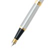 Sheaffer 300, Brushed Chrome, Gold Tone Trim, Fountain Pen: Medium