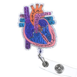 Cardiac Badge Reel Medical Badge Reel Heart Badge Reel Funny Cardiac Retractable Badge Heart Anatomy Badge Reel Nursing Accessories Anatomy Funny Nurse Name Tag Holder for Nurse Doctor