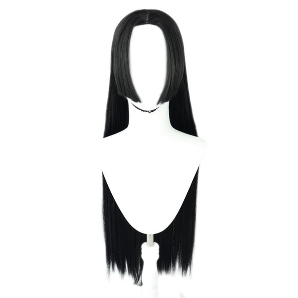 Cosplay Wig One Piece Boa Hancock Black Middle Split Heat