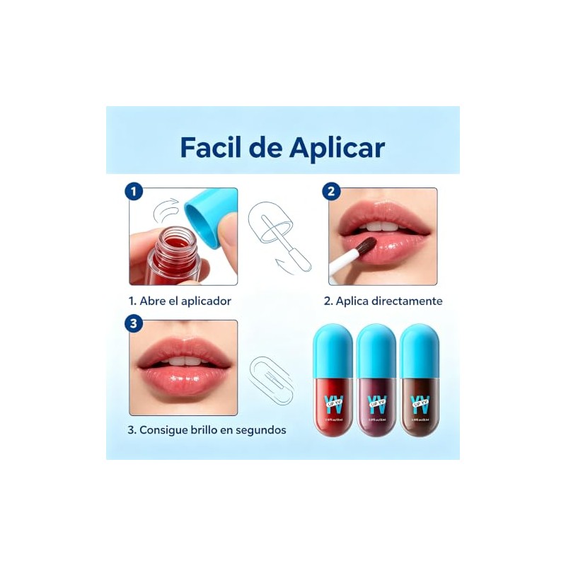 Set de Brillos Labiales con Aguacate, Set B, 3 Piezas