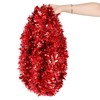 KIMOBER 20 Ft Christmas Tinsel Garland,Red Metallic Garland for Christmas