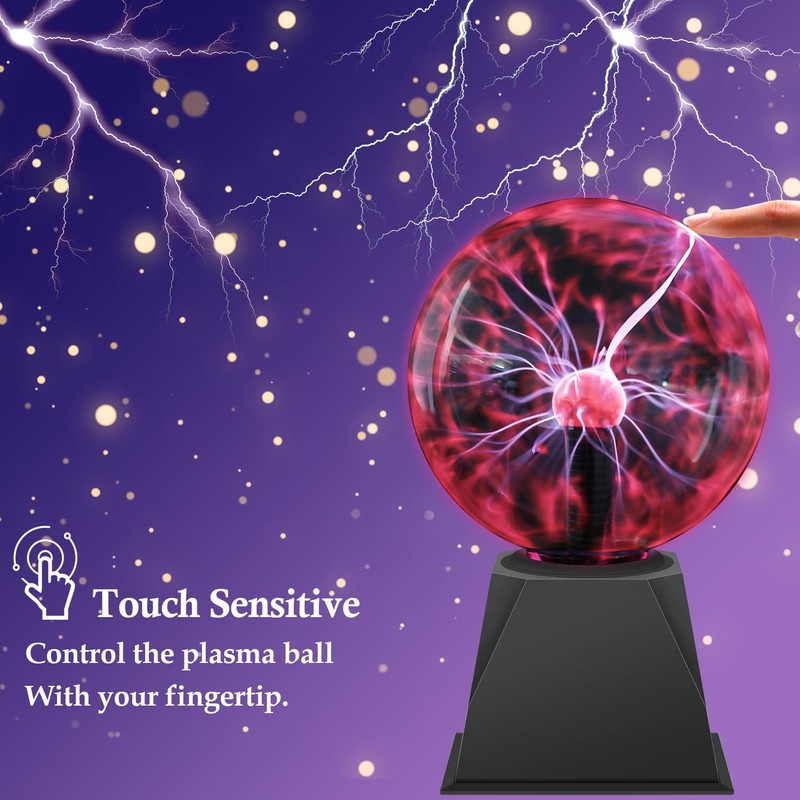 Comely 6 Inch Magic Plasma Lamp, Red Light Plasma Ball
