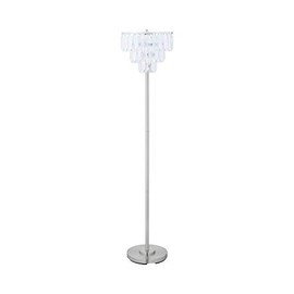 Coaster Home Furnishings - Anya - Crystal Metal Floor Lamp with Chrome Stand, Round Silver Base and White Acrylic Head - Living Room - 61-Inch - Chrome - 920067