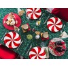 JarThenaAMCS 40Pcs Christmas Paper Plates Foil Red Candy Cane Stripe