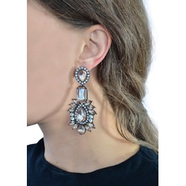 Happiness Boutique Damen Statement Ohrringe Rosa | Auffällige Ohrringe Strasssteine