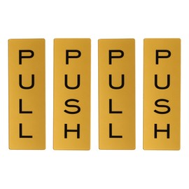PATIKIL 6x2" Push Pull Door Sign, 2 Pairs Acrylic Self-Adhesive Back Sign Door Sticker Sign for Office Store Business Cafes Shops, Gold Tone/Black