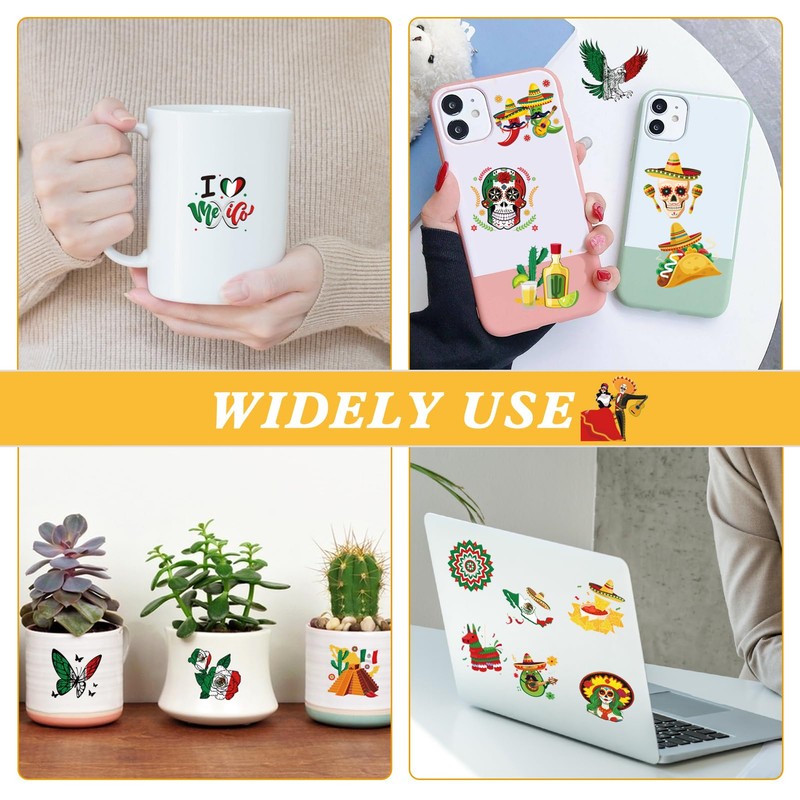 Qpout Mexican Independence Day Temporary Tattoos,96pcs Pre-cut Individually Mexico Flag