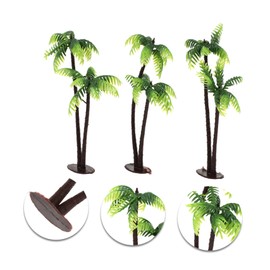Set of Miniature Plastic Palm Trees - for Diorama Building - Scenery Layout - and Jungle Rainforest Decoration - Fun and Educational Toy for Kids