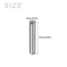 METALLIXITY Dowel Pins (3 x 14mm) 25 Pack 304 Stainless Steel Shelf Support Pins Pin Fasteners - for Metal Appliances, Furniture Installation, Industrial, DIY