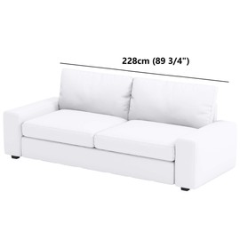 The Heavy Cotton KIVIK Three Seat (Not Loveseat ) Sofa Cover Replacement is Custom Made Compatible for IKEA Kivik 3 Seater Sofa Slipcover Only. (Light Gray)