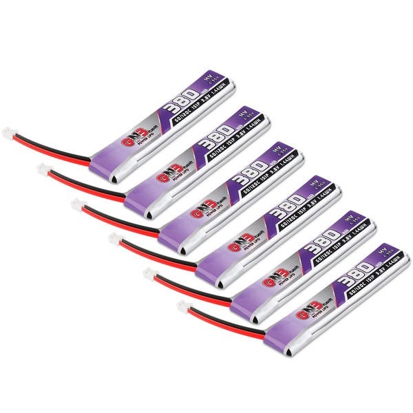 Gaoneng 6pcs 380mAh HV 1S Lipo Battery FPV Battery 60C/120C 3.8V with PH 2.0 Powerwhoop Connector for UZ65 US65 Tiny Whoop Drone Blade Inductrix