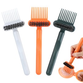 Gjinxi 2 In 1 Hair Brush Cleaning Tool, 3 Pcs Comb Cleaner Comb Cleaning Brush Hairbrush Cleaner Tool for Travel, Effortlessly Removes Hair Home and Salon Use
