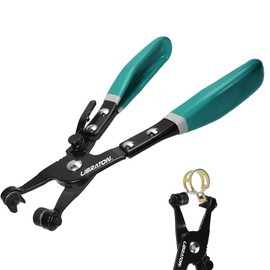 LIBRATON Hose Clamp Pliers, Professional Hose Clamp Tool with Swivel Flat Band for Removal and Installation on Flat-Band or Ring-Type Hose Clamps, for Car Fuel Oil Water Pipe Repair Tools