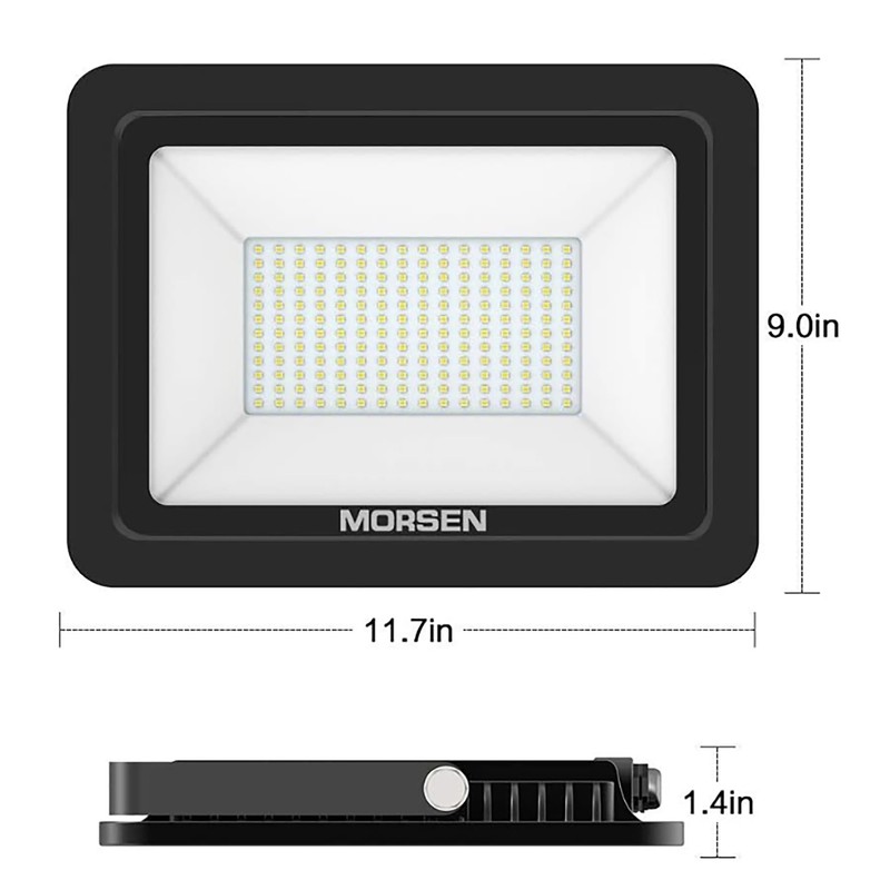 MORSEN 200W Flood Light Outdoor Plug in - 20000LM 5000K