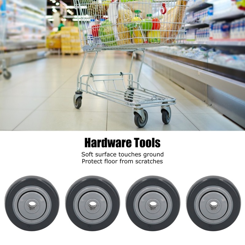 4Pcs Mute Wheel PU AntiWinding Furniture Trolley Directional Caster 2in