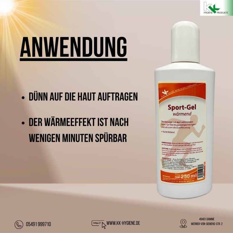 KK Sports Gel Warming 250 ml Bottle