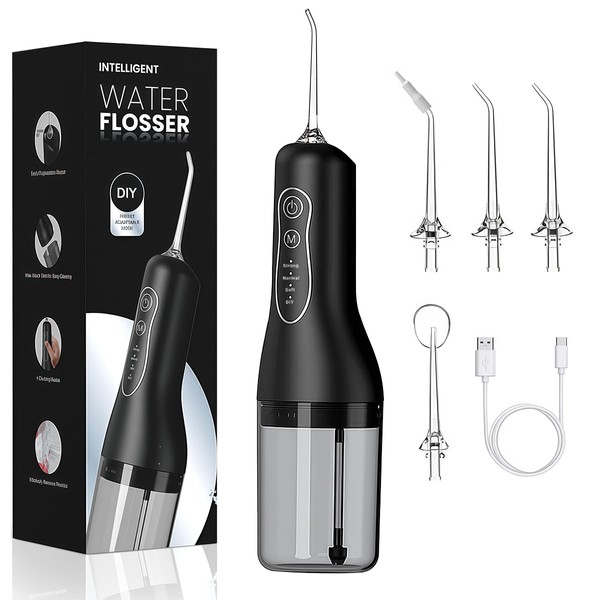 ICHIDO Irrigador Bucal Recargable, Limpiador Dental Inalámbrico con 4 Modos