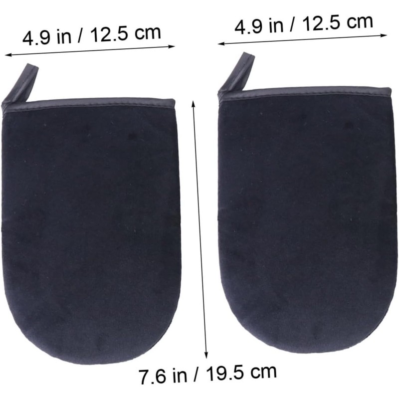 2 piezas Guantes Aplicadores para Autobronceado Pelusas de Negro Aplicación
