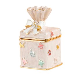 Mini Bowknot Jewelry Box, Enamel Candy-shaped Jewelry Bracelet Case Jewelry Organizer Jewelry Case Jewelry Holder Jewelry Container Earrings Holder, Crystal Ring Box Gift for Wedding Ceremony (Pink)