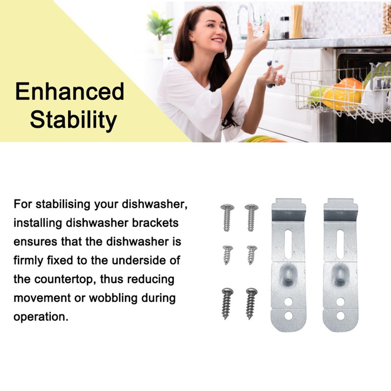 2Pcs Dishwasher Mounting Brackets with Screws Home Appliance Accessories Assembly