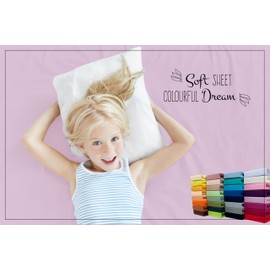 Fitted Sheet 100% Cotton Jersey - 80/200 - 80 x 200 cm 90 x 160 cm purple