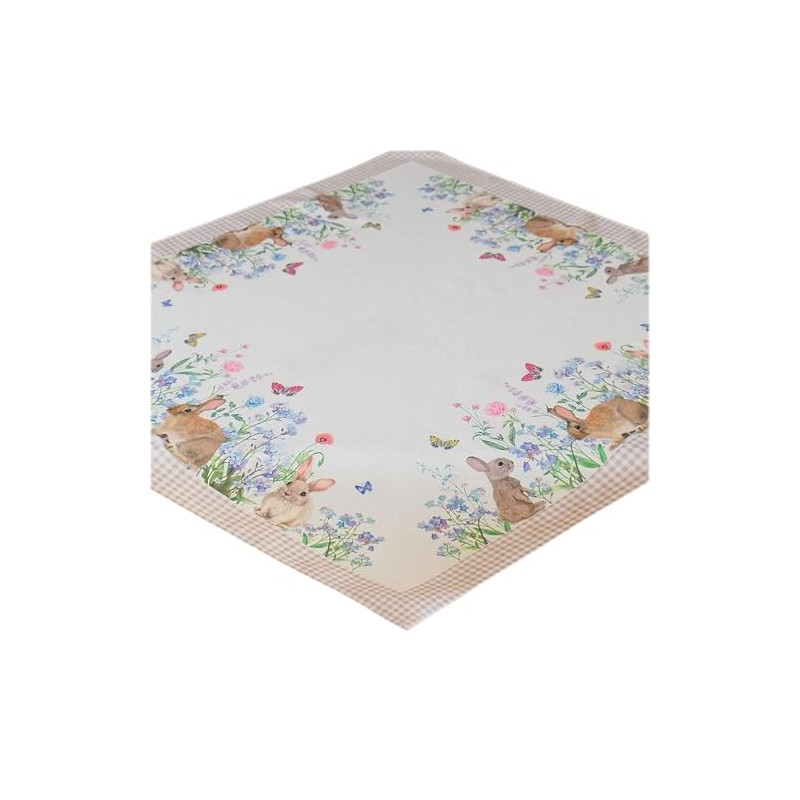 texpot Tablecloth 85 x 85 cm with Bunny & Flowers