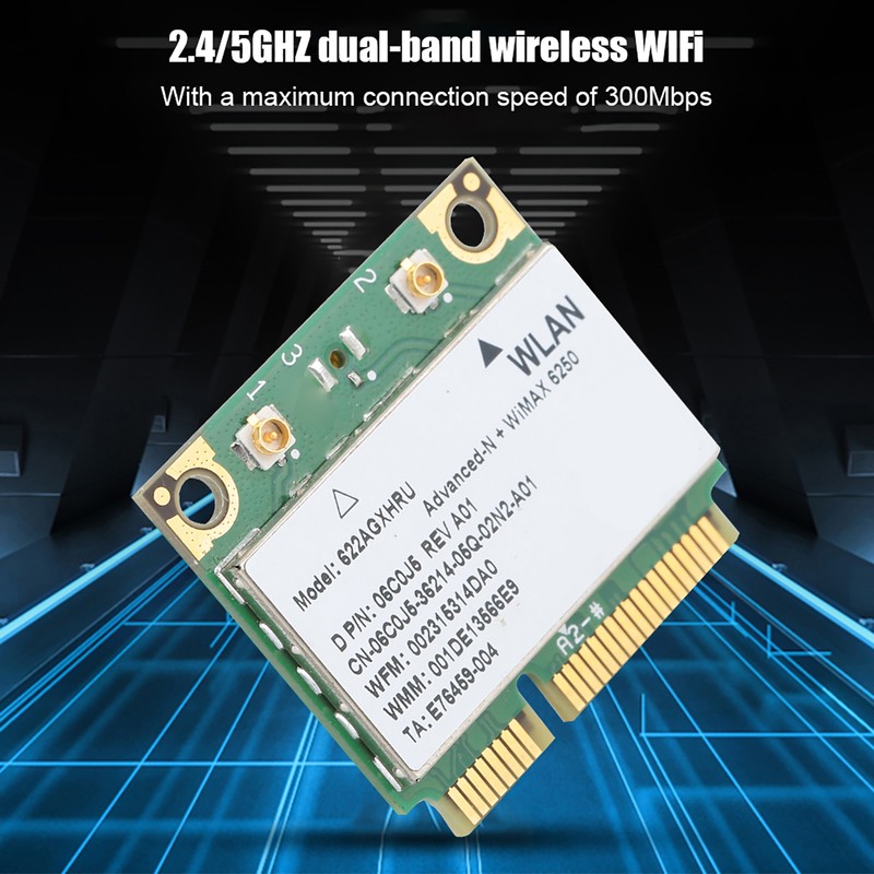 For Intel 6250AN 622ANXHMW MINI PCIE 300Mbps 2.4/5GHZ Dual Band