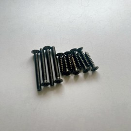 STARPY Door Handle Screws, Black, 1-2/5 inch, Steel, Iron Alloy, 12 Count, Modern Lever Handle, Round, Key Lock, Painted Finish