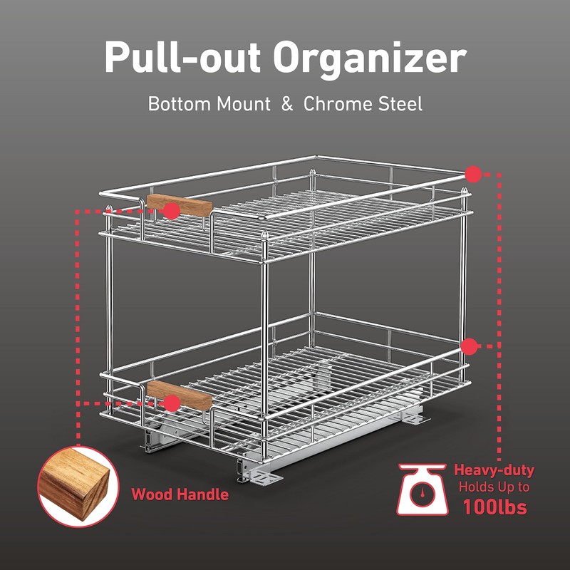 Mount Walker Pull Out Cabinet Organizer(14" W x 21" D),