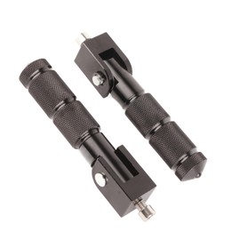 Klapar, Foot Pegs Motorcycle, Foldable Foot Pegs for Moped, Pack of 2 Aluminium Pedals for Motorcycle, Electric Car, 8 mm, Universal 90 Degree Clapper Support Bar (Black)