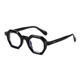 FEISEDY Retro Octagon Blue Light Glasses for Women Men Vintage Polygon Anti Glare Eyeglasses B0102