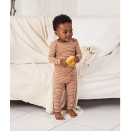 AVAUMA Stripe Pattern Baby Boys Girls Pajama Set Kids Toddler Snug fit Ribbed Sleepwear pjs for Daily Life Style (D.Blue, D.Cm 6-12 Months) (2Pack-Long)