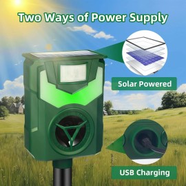 Jahy2Tech 4 Pack Ultrasonic Solar Animal Repeller Motion Sensor Yard Farm