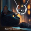 SLIACETE Black Cat Moon Necklace Black Cat Pendant Necklace Gift