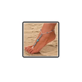 Dishowme Turquoise Heart Anklet Bracelet Bohemian Starfish Sea Horse Anklet Beads Summer Beach Foot Chain Jewelry for Women Girls (Style A)