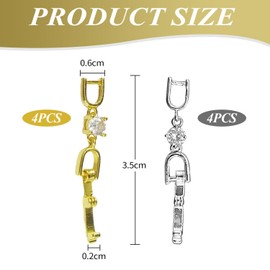 CHROMACRAFT Pack of 8 Jewellery Extension Chains, Rhinestone Extension Chains, Elee and Simple Extension Chains, DIY Jewellery Materials, Necklaces and Anklets, White