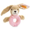 Steiff Hoppel Rabbit Grip Toy with Rattle (Pale Pink, 12cm)
