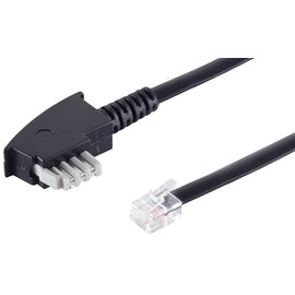 1aTTack.de TAE-N Plug to RJ12 Western 6/6 Fax Cable 6 Core Telephone Cable Connection Cable for Modem and Fax Machines 1 x 6 m