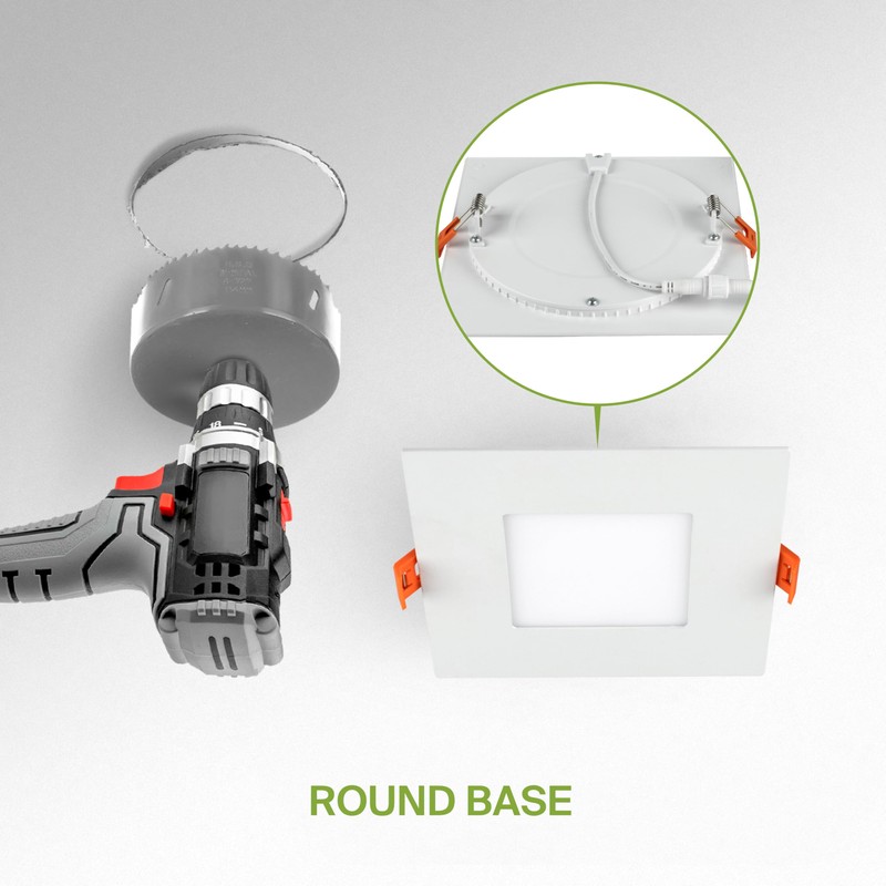 ASD 6 Pack LED Recessed Square Ceiling Light 4 Inch