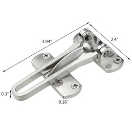 Topbuti Home Security Door Lock, 2 Pack Latch Guard Clasp Front Door Locks for Kids, Home Reinforcement Lock for Swing-in Doors, Hotel Door Latches, Thicken Solid Aluminium Alloy, Satin Nickel