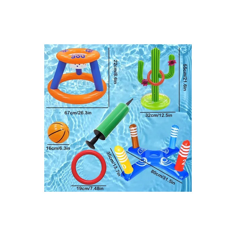 Juguete Inflable Lanzar Anillos Dinámico Albercas Piscina